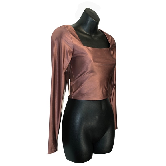 NWT Wilfred Satinette Squareneck Long Sleeve Top - Picture 3 of 7